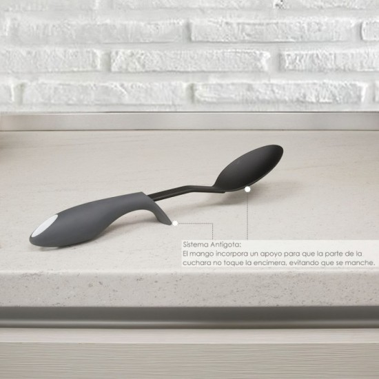Cuchara Servir Cocina Nylon Con Mango Antigotas Engomado 32,5x6cm al por Mayor | Almacén de Ferretería