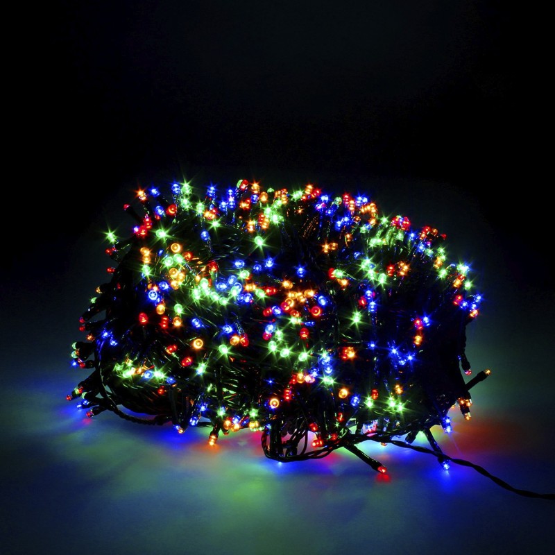 Guirnalda Luces Navidad 1000 Leds Multicolor, Luz Navidad Interiores y Exteriores Ip44