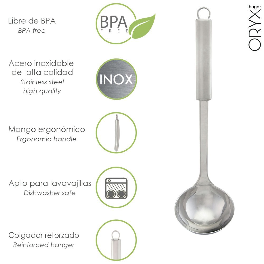Cucharon Cocina Acero Inoxidable 9x33,5 (Alt,) cm, al por Mayor | Almacén de Ferretería