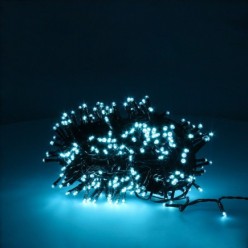 Guirnalda Luces Navidad 300 Leds Color Azul Hielo, Luz Navidad Interiores y Exteriores Ip44