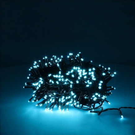 Guirnalda Luces Navidad 300 Leds Color Azul Hielo, Luz Navidad Interiores y Exteriores Ip44