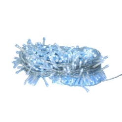 Guirnalda Luces Navidad 300 Leds Color Azul Hielo, Luz Navidad Interiores y Exteriores Ip44, Cable Transparente,