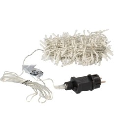 Guirnalda Luces Navidad 300 Leds Color Azul Hielo, Luz Navidad Interiores y Exteriores Ip44, Cable Transparente,