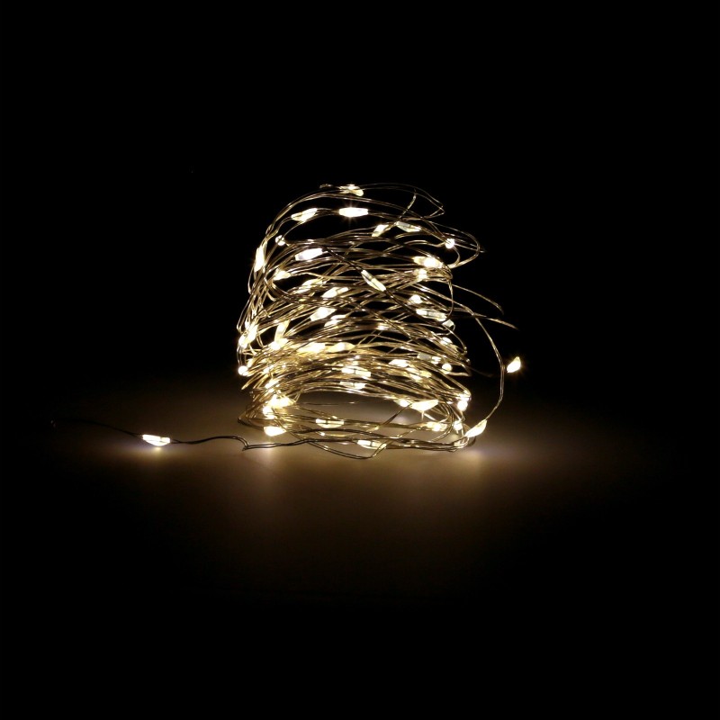 Guirnalda Luces Navidad Microled 60 Leds Color Blanco Calido,Luz navidad interiores IP20 A Pilas (3 AA No Incluidas)