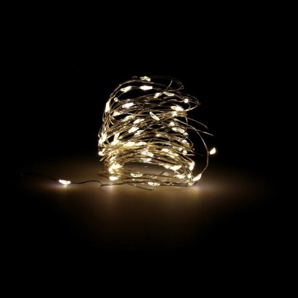 Guirnalda Luces Navidad Microled 60 Leds Color Blanco Calido,Luz navidad interiores IP20 A Pilas (3 AA No Incluidas)