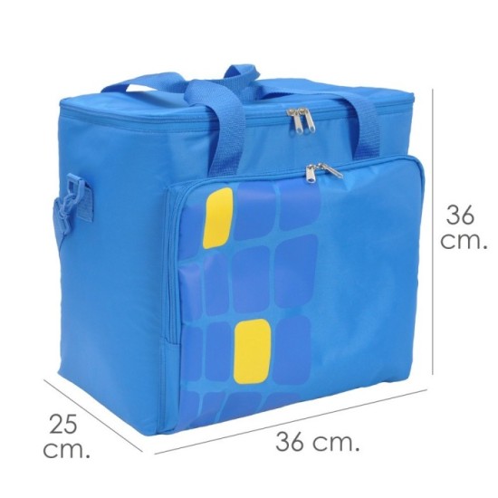 Bolsa / Mochila Termica Porta Alimentos Nevera 15 Litros Forro Interior PEVA, Con Espuma Aislante, Color Azul al por Mayor | Alm