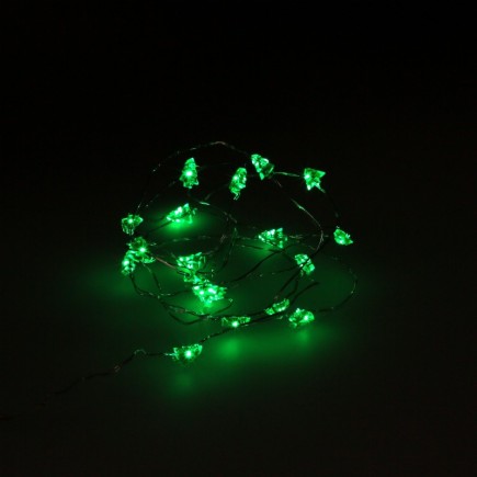 Guirnalda Luces Navidad Arboles 20 Leds Color Verde, Luz navidad interiores IP20 A Pilas 3AA (No Incluida)