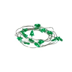 Guirnalda Luces Navidad Arboles 20 Leds Color Verde, Luz navidad interiores IP20 A Pilas 3AA (No Incluida)