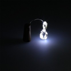 Luces Navidad Guirnalda Led con Tapon 20 Microled Blanco Frio IP20, A Pilas 3 LR44 (Si Incluidas)