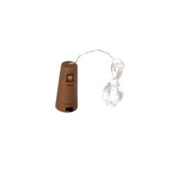 Luces Navidad Guirnalda Led con Tapon 20 Microled Blanco Frio IP20, A Pilas 3 LR44 (Si Incluidas)