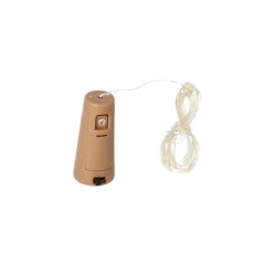 Luces Navidad Guirnalda Led con Tapon 20 Microled Blanco Frio IP20, A Pilas 3 LR44 (Si Incluidas)