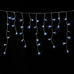 Guirnalda Luces Navidad Cortina 5x1 Metros 182 Leds Blanco Frio, Luz Navidad Interiores y Exteriores Ip44, Cable Transparente