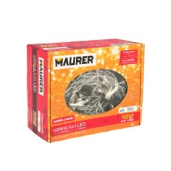 Guirnalda Luces Navidad Cortina 5x1 Metros 182 Leds Blanco Frio, Luz Navidad Interiores y Exteriores Ip44, Cable Transparente
