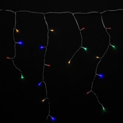 Guirnalda Luces Navidad Cortina 10x1 Metros 345 Leds Multicolor, Luz Navidad Interiores y Exteriores Ip44, Cable Transparente