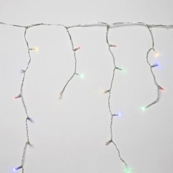 Guirnalda Luces Navidad Cortina 10x1 Metros 345 Leds Multicolor, Luz Navidad Interiores y Exteriores Ip44, Cable Transparente