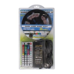 Tira Led Multicolor Rgb Con Mando Adhesiva Con 150 Leds 36 W 12 V, 850 Lumenes Luz Multicolor IP 20 5 Metros