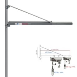 Brazo Soporte para Polipastos - Cabrestante capacidad de carga de 600 o 300 Kg,