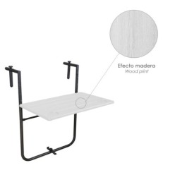 Mesa Plegable Colgante Para Balcones / Terrazas 36x60 cm, Altura Regulable