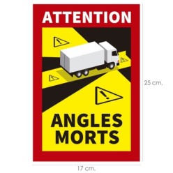 Rotulo / Pegatina Adhesivo Angulo Muerto Camion 25x17 cm, pegatina Angulo Muerto Francia Obligatoria