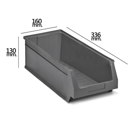 Gaveta Apilable Almacenamiento Gris Nº53  336x160x130 mm,