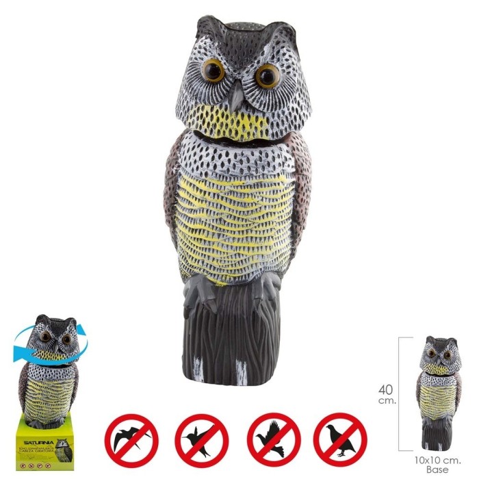Buho Ahuyentador de Pajaros / Aves Con Cabeza Giratoria 40 cm, al por Mayor | Almacén de Ferretería