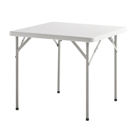 Mesa Plegable Cuadrada HDPE Multifuncional, Portatil, Resistente,Multiusos 86x86x74 cm, Color Blanco