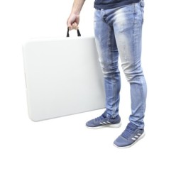 Mesa Plegable Rectangular HDPE Multifuncional, Portatil, Resistente,Multiusos 180x74x74 cm, Color Blanco