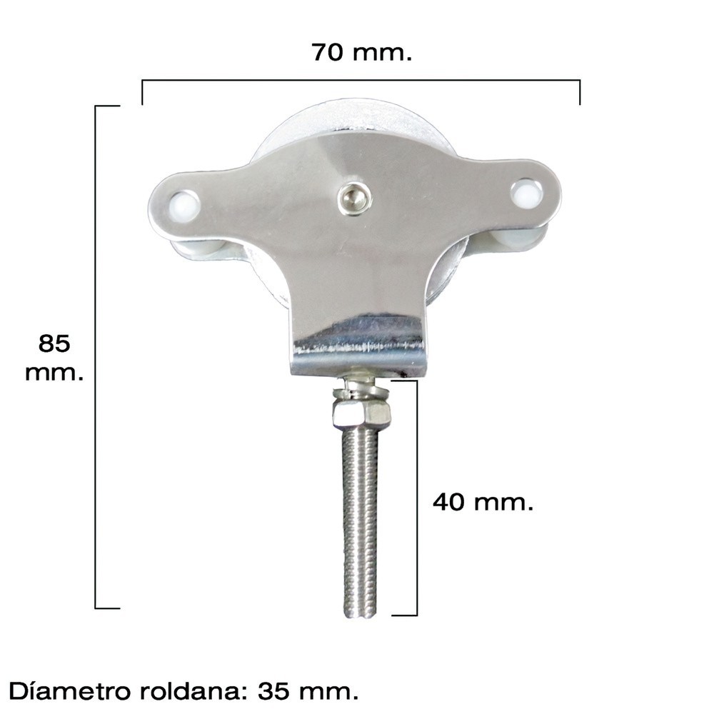 Polea Tendedero Wolfpack Inoxidable 40 mm, / Roldana Metálica Con Tornillo al por Mayor | Almacén de Ferretería