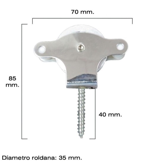 Polea Tendedero Wolfpack Inoxidable 40 mm, / Roldana Metalica Con Tirafondo al por Mayor | Almacén de Ferretería