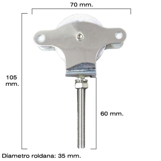 Polea Tendedero Wolfpack Inoxidable 60 mm, / Roldana Metálica Con Tornilo al por Mayor | Almacén de Ferretería