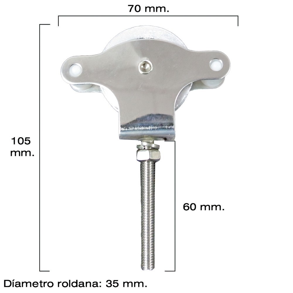 Polea Tendedero Wolfpack Inoxidable 60 mm, / Roldana Metálica Con Tornilo al por Mayor | Almacén de Ferretería