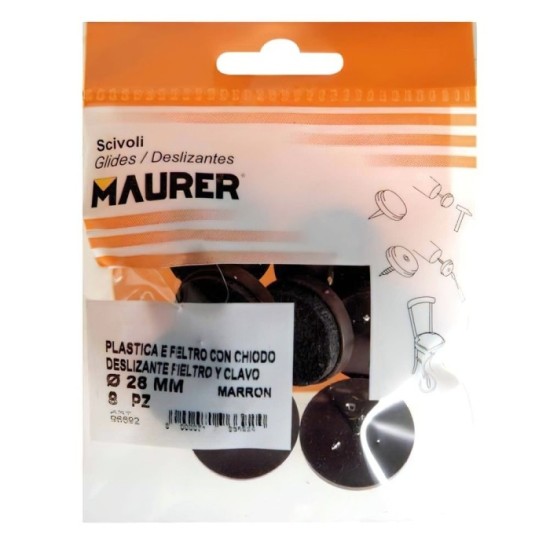 Deslizante Marron Con Fieltro Ø28 (Blister 8 Unidades) al por Mayor | Almacén de Ferretería