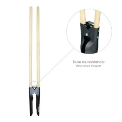 Cavahoyos Acero Forjado Con Mango Madera 146 cm, Plantador, Cava Hoyos,sembradora, Plantadora, Cava Poste, Siembra Bulbos,