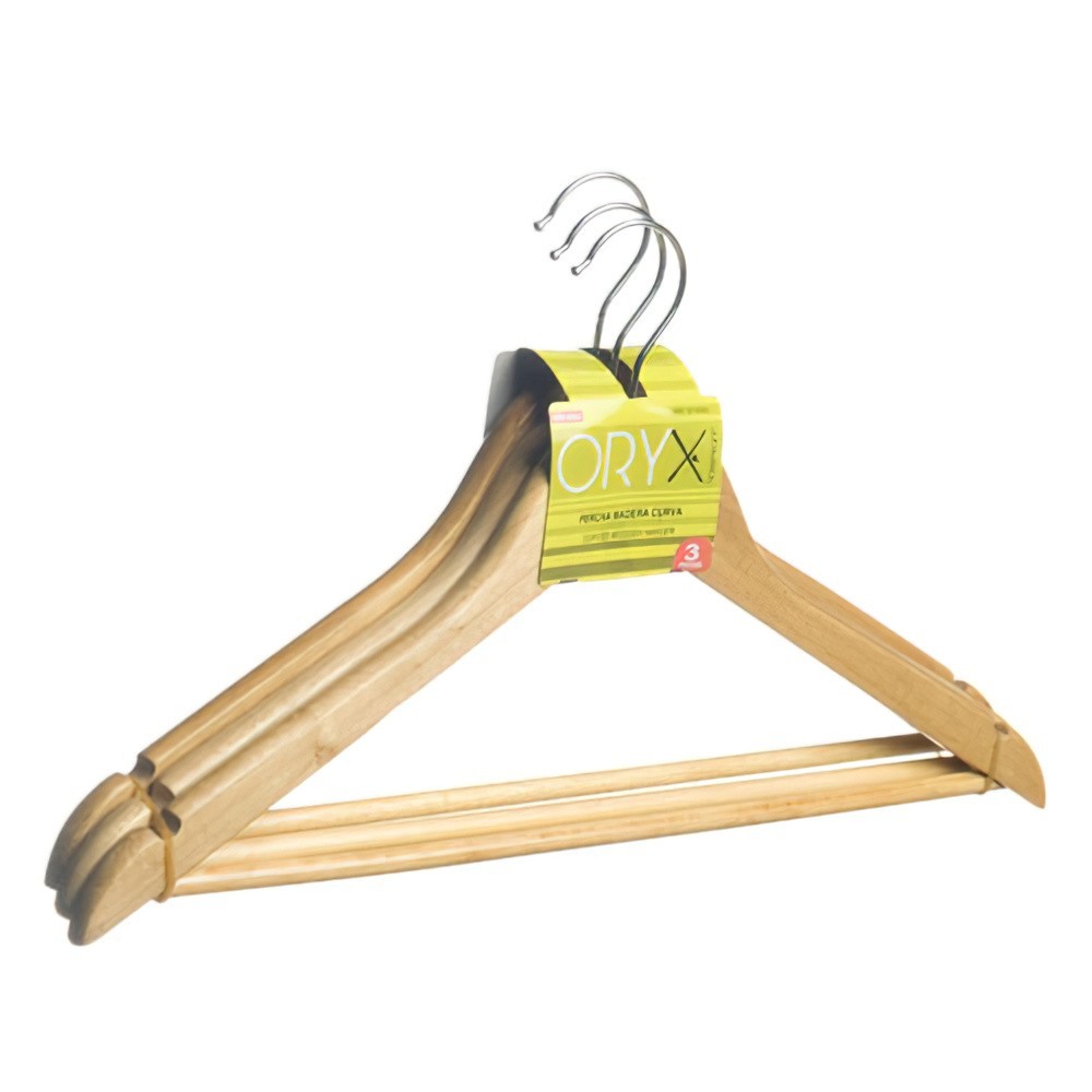 Juego Perchas de Madera, Percha Curva 450 mm, (Pack 3 Piezas) al por Mayor | Almacén de Ferretería