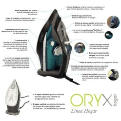 Plancha De Vapor Profesional 2,800 Watt, Vapor Constante y Golpe de Vapor, Suela Ceramica, Vapor Vertical, Sistema Antical,