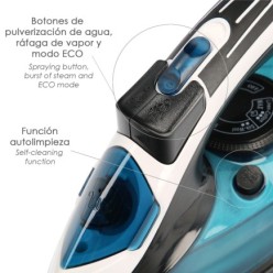 Plancha De Vapor Profesional 2,400 Watt, Vapor Constante y Golpe de Vapor, Suela Ceramica, Vapor Vertical, Sistema Antical,