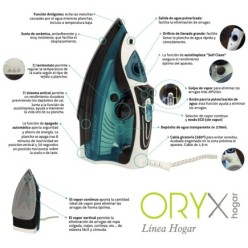 Plancha De Vapor Profesional 2,400 Watt, Vapor Constante y Golpe de Vapor, Suela Ceramica, Vapor Vertical, Sistema Antical,