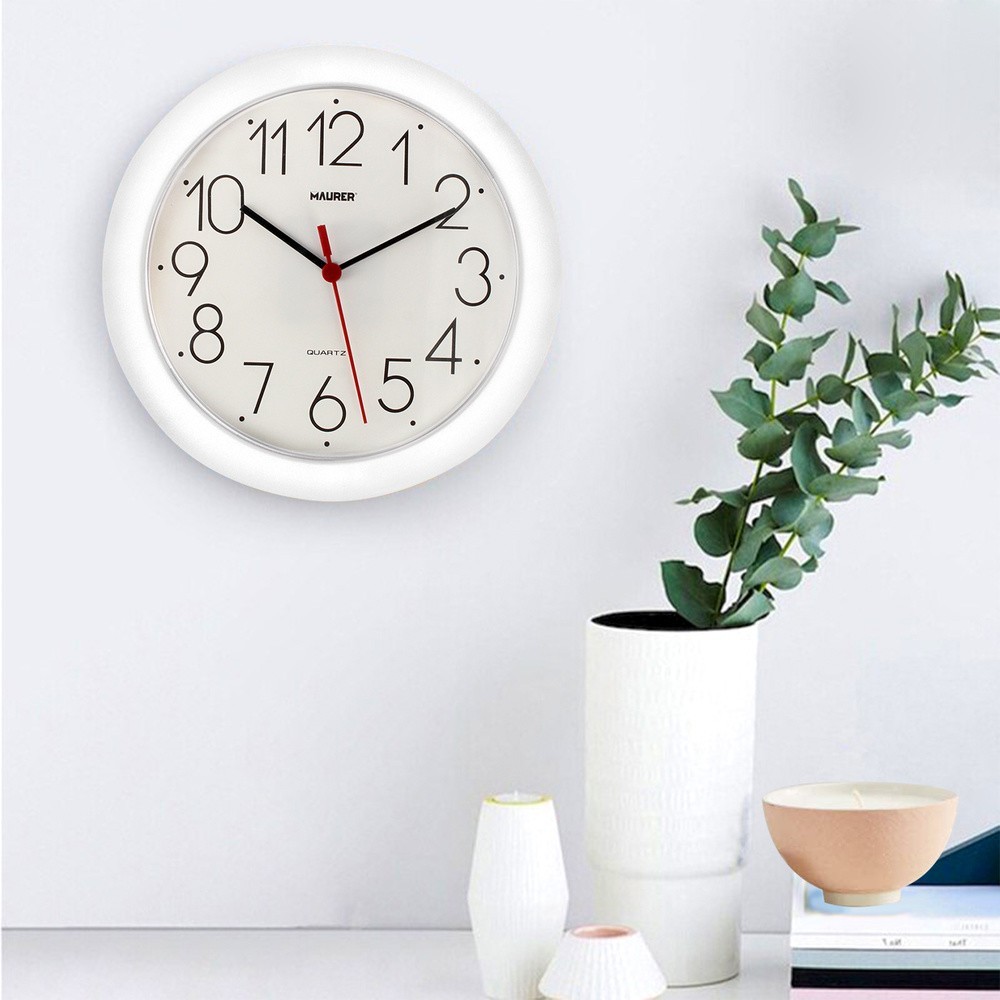 Reloj De Pared Ø 25 cm, Color Blanco al por Mayor | Almacén de Ferretería