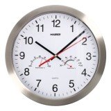 Reloj De Pared Ø 30 cm, Con Higrometro y Termometro, Frontal En Acero al por Mayor | Almacén de Ferretería