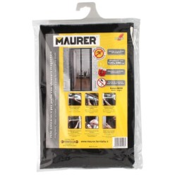 Cortina Mosquitera Para Puertas Con Cierre Central Magnetico Automatico 120 x 240 (Alt,) cm, Color Negro,