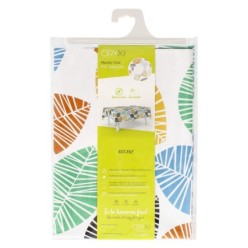Mantel Hule Rectangular Hojas Colores Impermeable Antimanchas PVC 140x250 cm,  Recortable Uso Interior y Exterior