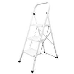 Escalerilla Acero 3 Peldaños Uso Doméstico,Escalerilla blanca