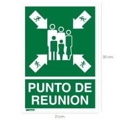 Cartel Informativo Punto De Reunion 30x21 cm,