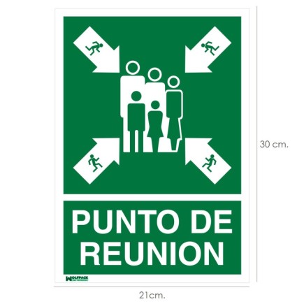 Cartel Informativo Punto De Reunion 30x21 cm,
