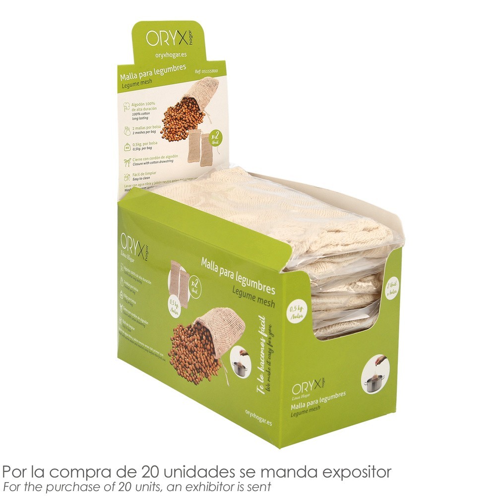 Malla / Bolsa Para Coccion Legumbres Algodon  0,5 Kg Pack De 2 Unidades, Algodon 100% Organico al por Mayor | Almacén de Ferrete