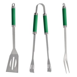 Set Complementos Para Barbacoa 3 Piezas, (Espatula, Pinzas y Tenedor) 34,5 cm,