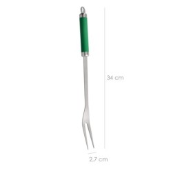 Set Complementos Para Barbacoa 3 Piezas, (Espatula, Pinzas y Tenedor) 34,5 cm,