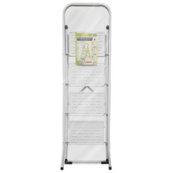 Escalera Domestica Acero 4 Peldaños, Escalerilla Blanca