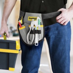 Funda Bolsa Porta Herramientas Para Cinturon Con 3 Bolsillos y 4 Elasticos, Portaherramientas Electricista Multibolsillos