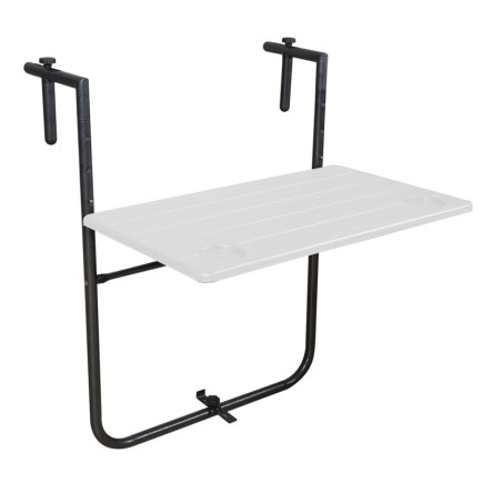 Mesa Plegable Colgante Para Balcones / Terrazas 36x60 cm, Altura Regulable